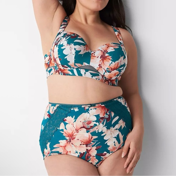 Cacique Blue and Pink Floral Bra Intimates & Sleepwear - Picture 1 of 8